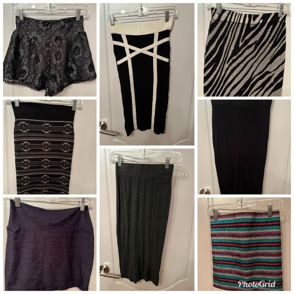 Urban Outfitters Lot Of 8 Mini Skirts Shorts Sz Small